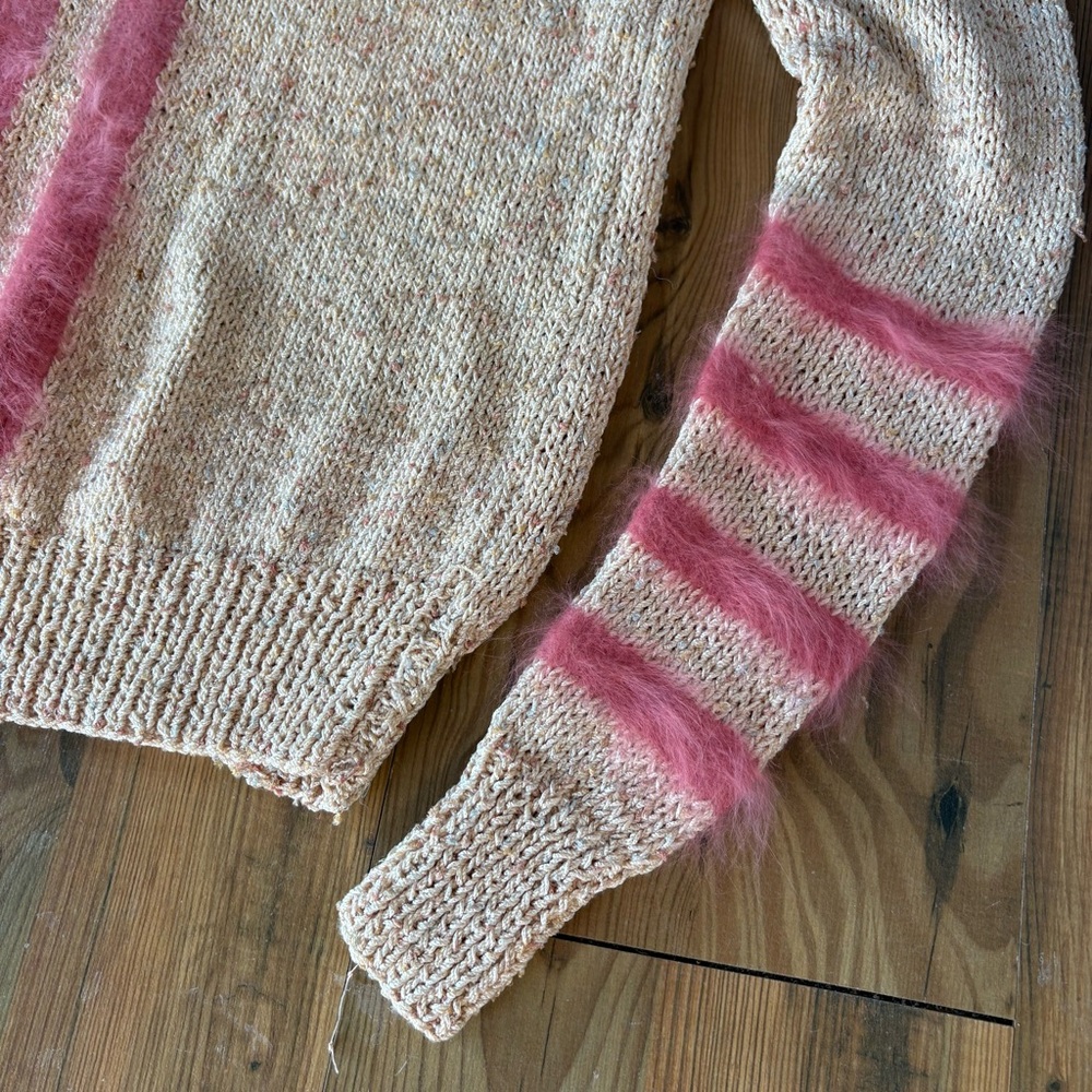SOLD!!Vintage 80s stripe block sweater - Picture 3 of 4